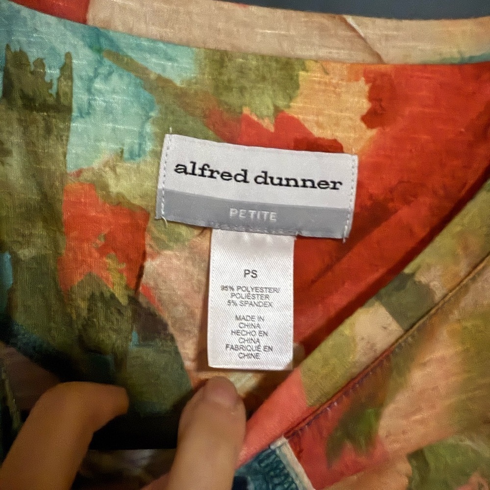 Alfred Dunner Three-Quarter Sleeve Blouse – Floral Geometric Triple Knot Top - Picture 3 of 3